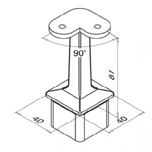 Square Cap-Fixed Stem-90 degree Flat Saddle 